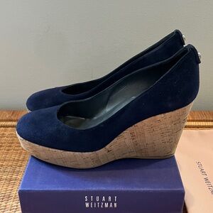Stuart Weitzman York Espadrille Navy Suede 6.5